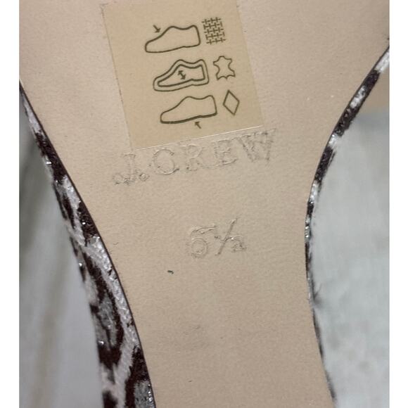 J.Crew Women’s 6.5 Laila Metallic Leopard Print Wedge Sandals Open Toe Low Heel - Picture 7 of 7